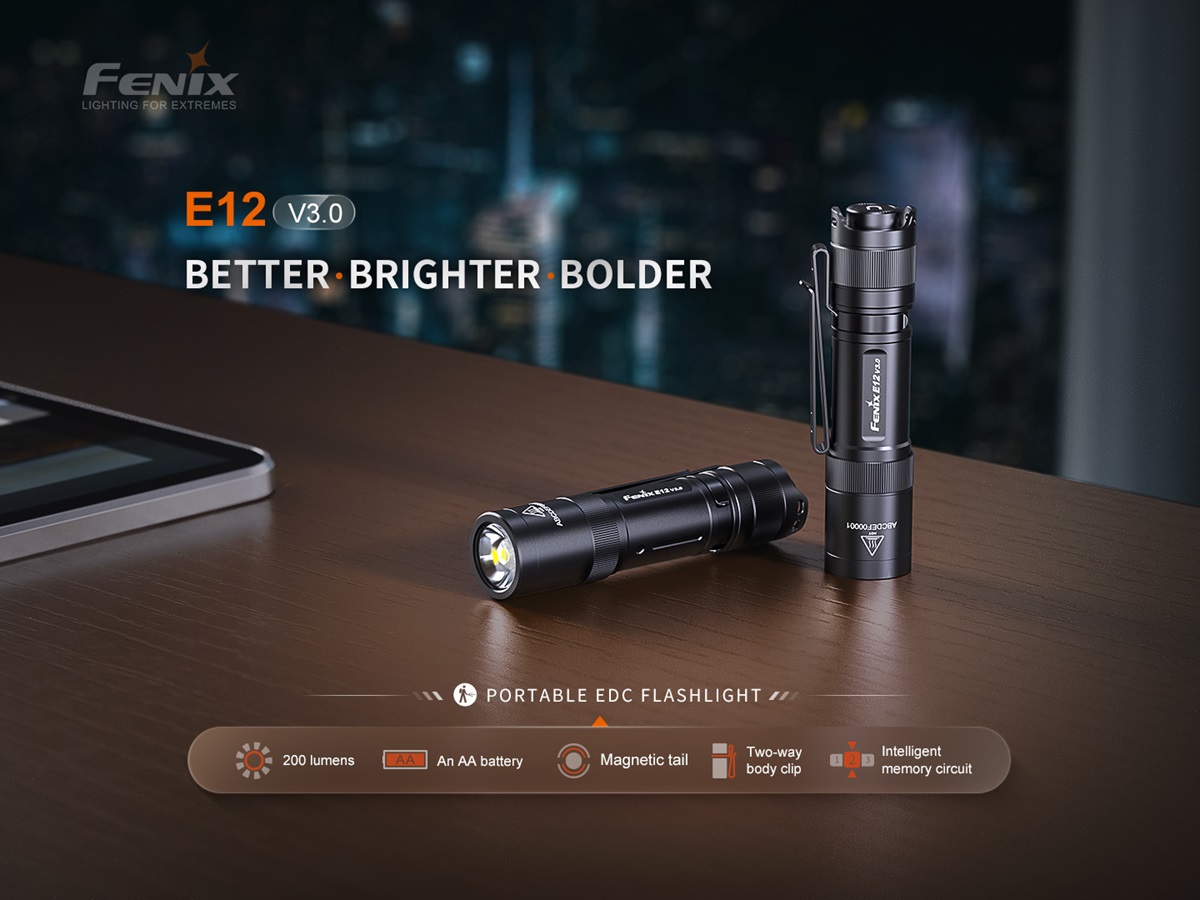 Fenix Lighting Introduces the Enhanced E12 V3.0 AA-Powered EDC Flashlight