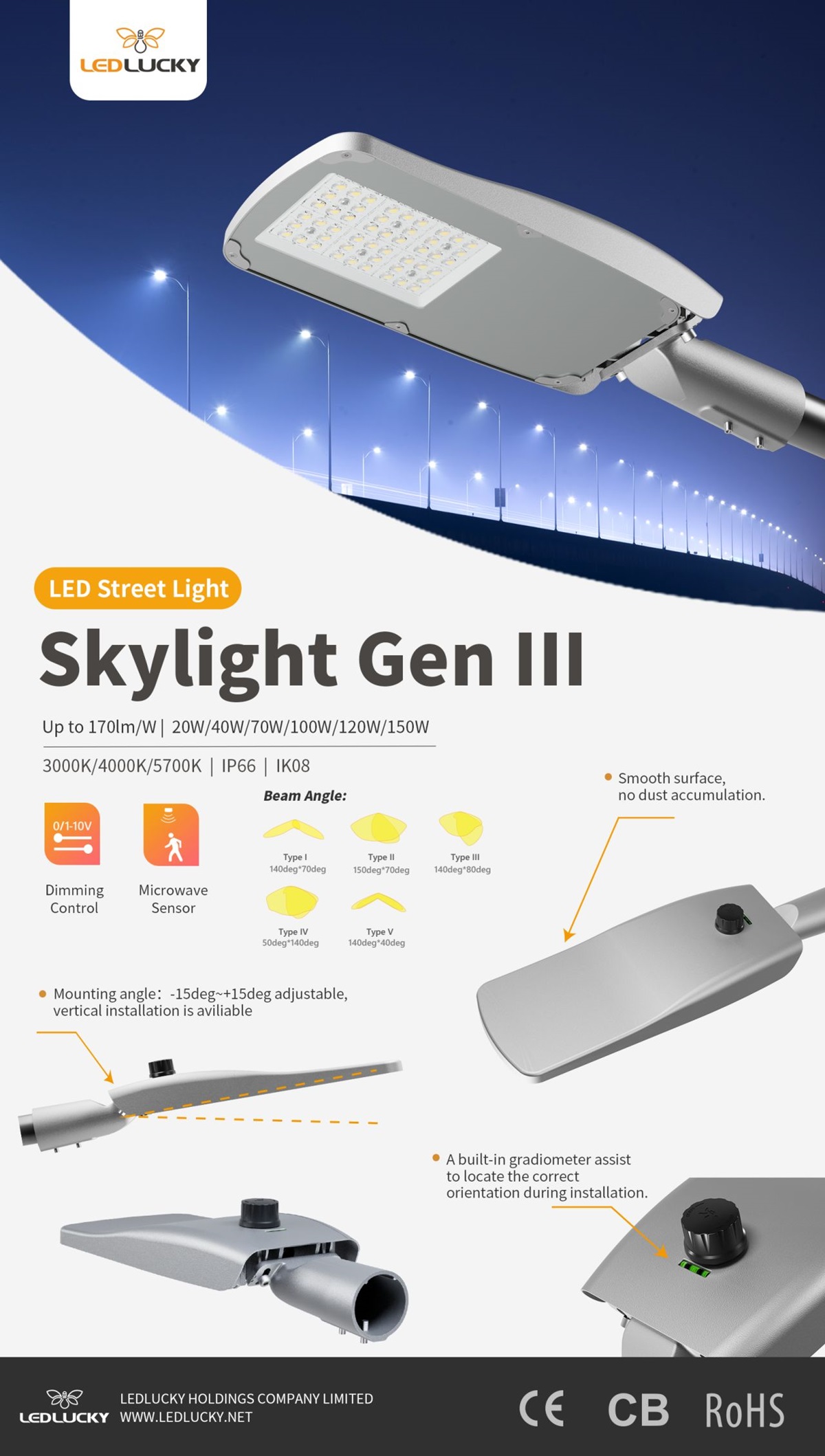 Ledlucky Lighting Launches Discover Skylight Gen III LED Street Light