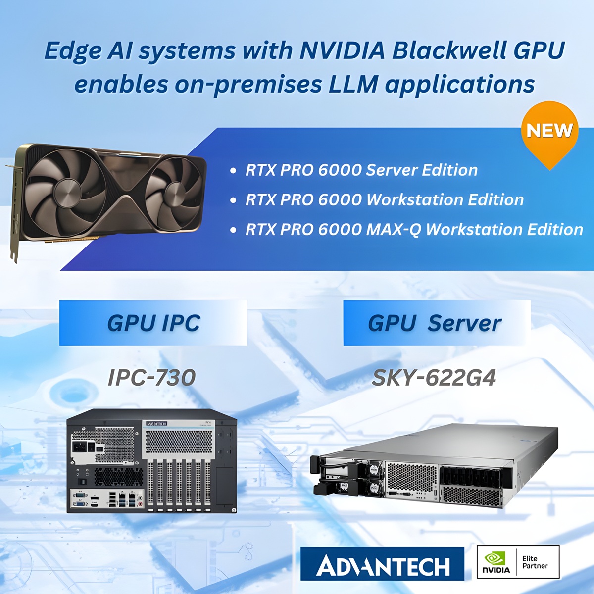 Advantech Showcases Next-Generation AI GPU Servers with NVIDIA RTX PRO™ 6000 Blackwell Server Edition at GTC 2025