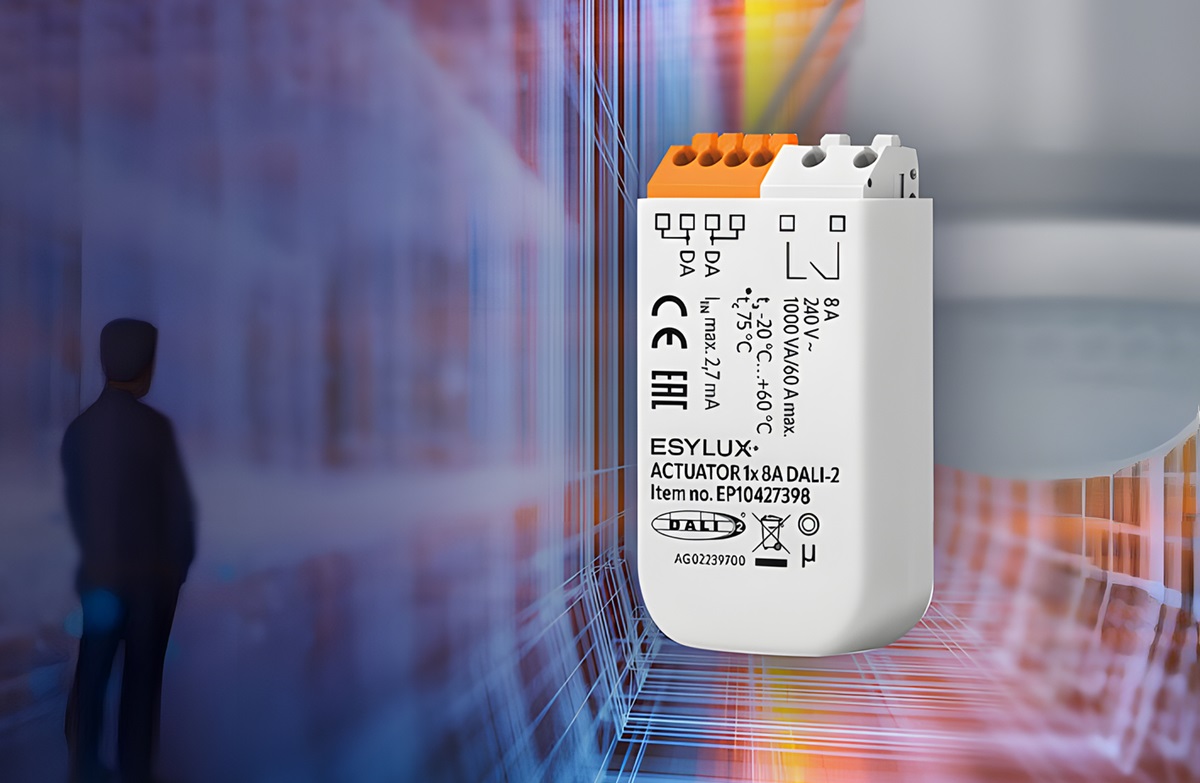 Energy-efficient integration of 230 V devices: DALI-2 switch actuator from ESYLUX 